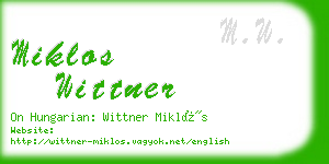 miklos wittner business card